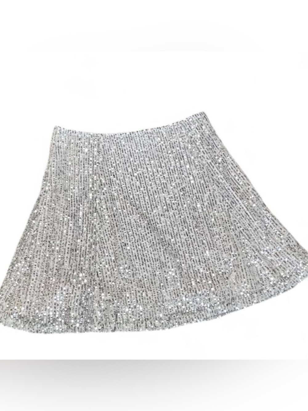 🎁5 FOR $50 SALE🎁 Festival Vibe Champagne Swing Mini Dazzled in Silver Sequins